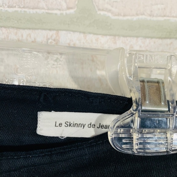 Frame Le Skinny de Jeanne Ripped Distressed Jeans in Film Noir Wash Size 24 - Picture 9 of 13